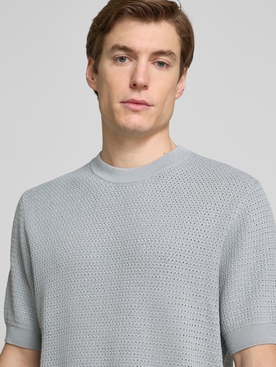 JAKE*S STUDIO MEN Gebreide pullover met ribboorden Rookblauw - 3