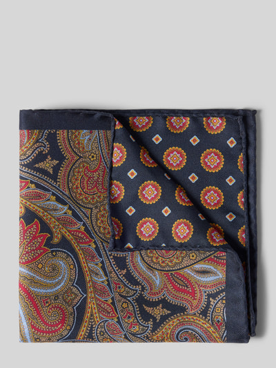 Verugia Einstecktuch aus reiner Seide Dunkelblau 1