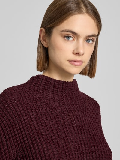 Marc O'Polo Denim Regular fit pullover met turtleneck van katoenmix Bordeaux - 3