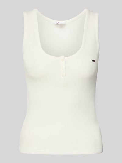 Tommy Jeans Top o kroju slim fit z mieszanki bawełny Złamany biały 2