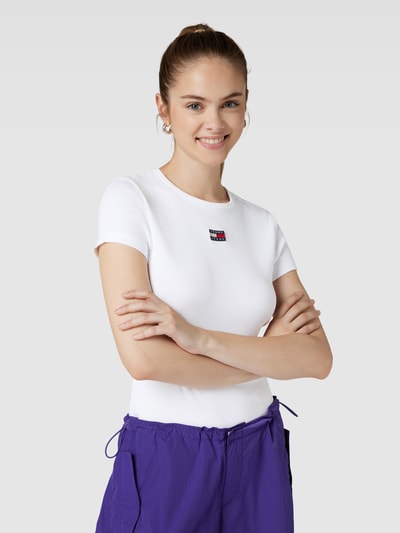Tommy Jeans T-Shirt mit Label-Patch Weiss 3