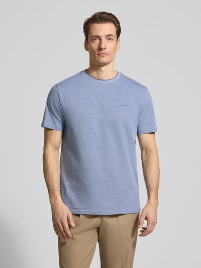 GANT T-Shirt mit Rundhalsausschnitt und Label-Stitching Royal 4