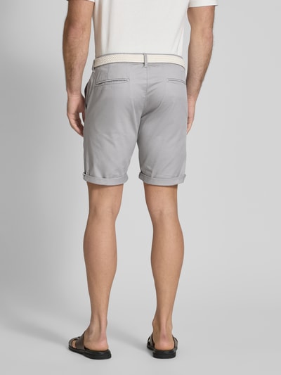 MCNEAL Slim Fit Bermudas mit Gürtel Flanell Melange 5