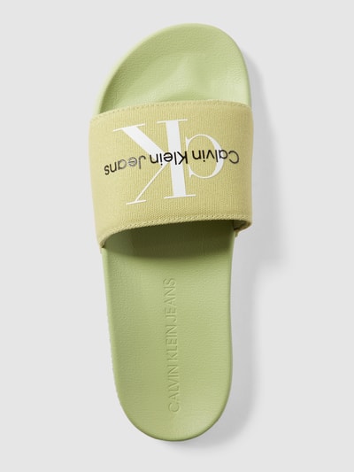 Calvin Klein Jeans Slides mit Label-Print Neon Gelb 4