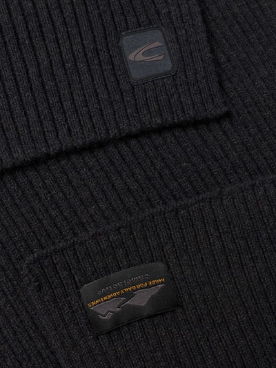 camel active Schal in Strick-Optik aus reiner Wolle Anthrazit 2