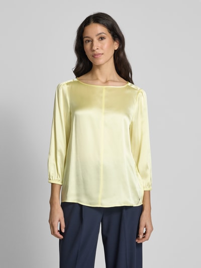 Marc Cain Regular fit zijden blouse met 3/4-mouwen Lichtgeel - 4