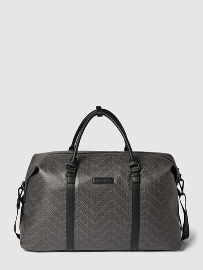 VALENTINO BAGS Duffle bag met all-over labelmotief, model 'TYRONE' Lichtgrijs - 1
