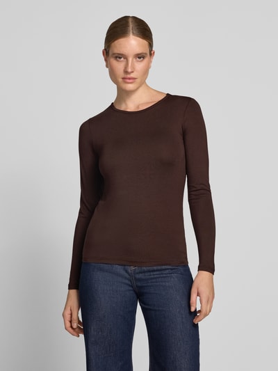 FREE/QUENT Longsleeve aus Viskose-Elasthan-Mix Modell 'Liana' Dunkelbraun 4