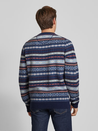 Fynch-Hatton Wollpullover mit Label-Detail Marine 5