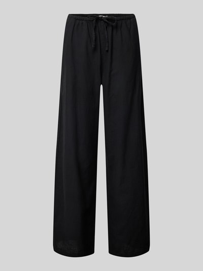 Gina Tricot Wide Leg Leinenhose mit Tunnelzug Black 2