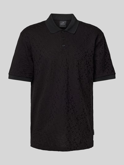 ARMANI EXCHANGE Regular Fit Poloshirt mit Strukturmuster Black 1