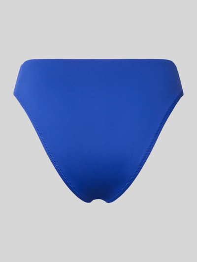 Produktfoto, Bikini-Hose mit Logo-Stitching von Polo Ralph Lauren in sattem Blau, glatte Textur, Optik: Unifarben, Applikation: Logo-Stitching
