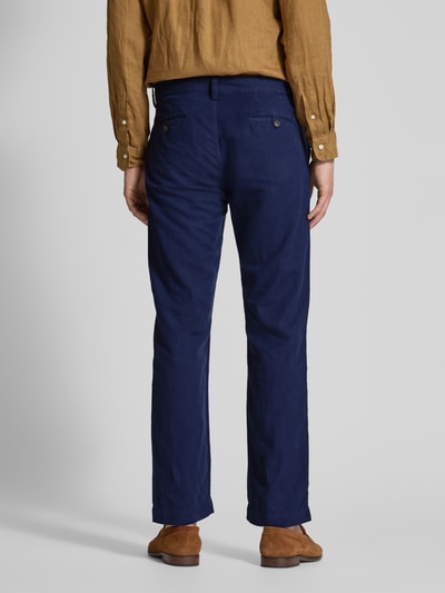 Polo Ralph Lauren Regular fit linnen broek met knoop- en ritssluiting Marineblauw - 5