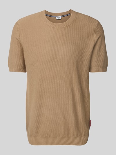 JOOP! Jeans T-Shirt mit gerippten Abschlüssen Modell 'Simoro' Beige 2