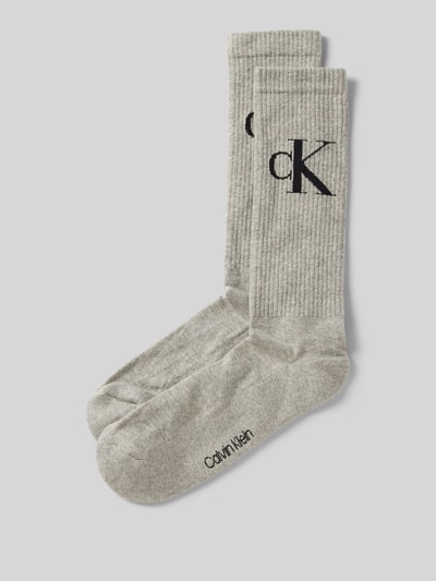 Calvin Klein Jeans Socken mit Logo-Stitching im 2er-Pack Hellgrau 1