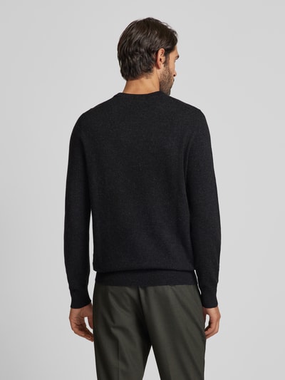 Christian Berg Men Strickpullover mit gerippten Abschlüssen Anthrazit Melange 5