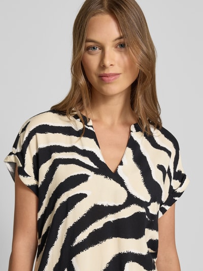 Tom Tailor Bluzka o kroju relaxed fit z czystej wiskozy Czarny 3