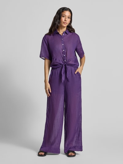 Christian Berg Woman Regular fit blouse met knoopdetail Paars - 1