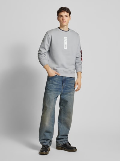 Alpha Industries Sweatshirt met labelprint Lichtgrijs - 1