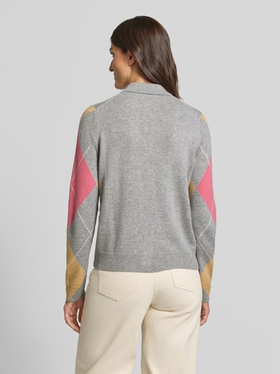 Jake*s Casual kardigan rozpinany o kroju regular fit z dodatkiem wełny Srebrny melanż 5