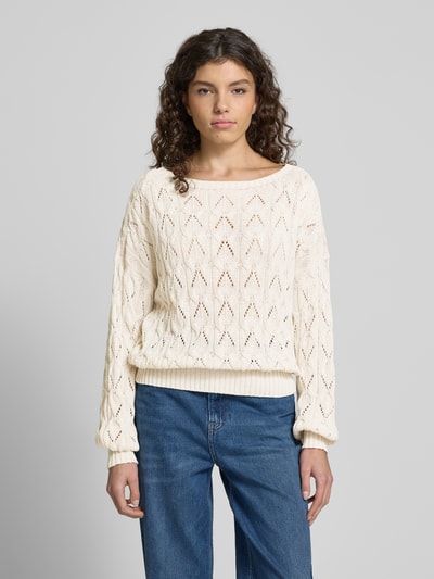 Only Relaxed Fit Strickpullover mit Zopf Struktur Muster Modell 'BRYNN' Sand 4