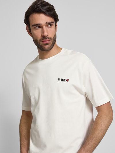 MCNEAL Loose fit T-shirt met ronde hals Offwhite - 3