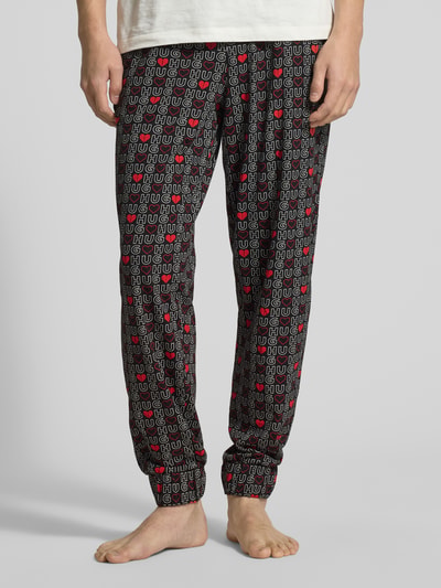 HUGO Comfort Fit Pyjama-Hose aus reiner Baumwolle Modell 'AMORO' Rot 4