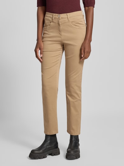 Raphaela By Brax Stoffen broek met steekzakken, model 'Laura' Camel - 4