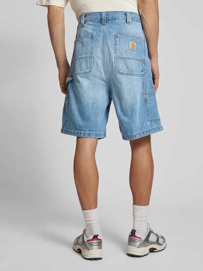 Carhartt Work In Progress Szorty jeansowe z efektem znoszenia model ‘OG SINGLE KNEE SHORT’ Jeansowy niebieski 5