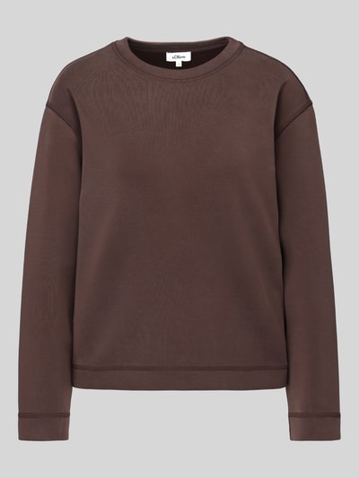 s.Oliver RED LABEL Relaxed Fit Sweatshirt aus Modal-Mix Dunkelbraun 2
