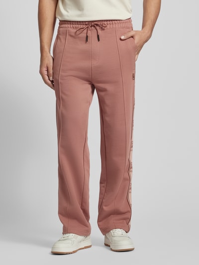 HUGO Sweatpants met elastische band, model ‘Dishorte’ Middenbruin - 4