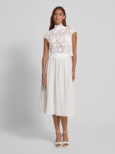 Luxuar Regular fit blousetop met opstaande kraag Offwhite - 1