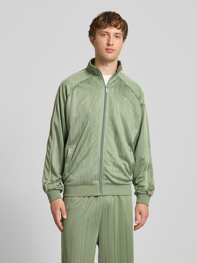 Karl Kani regular fit sweatjack met opstaande kraag Olijfgroen - 4