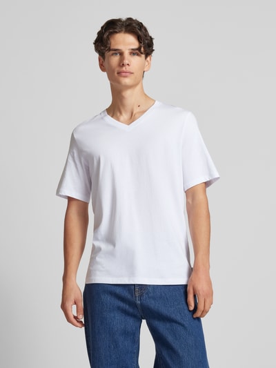 Jack & Jones T-Shirt mit V-Ausschnitt Modell 'ORGANIC BASIC' Weiss 4