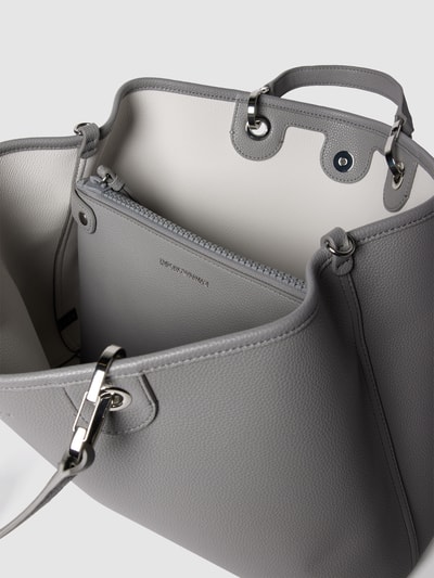 Emporio Armani Shopper in leerlook Lichtgrijs - 4