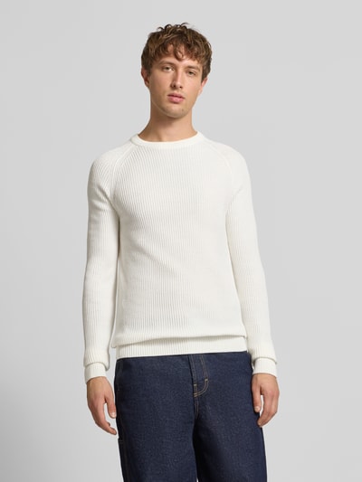 Jack & Jones Strickpullover mit Rundhalsausschnitt Modell 'OTTO' Offwhite 4