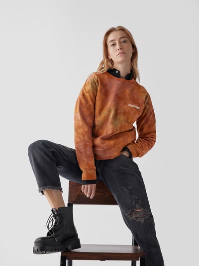 SPRWMN Sweatshirt im Batik-Look Terrakotta 6