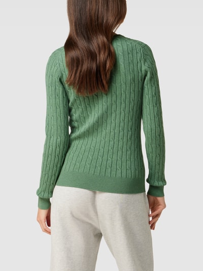 GANT Strickpullover mit Zopfmuster Hellgruen 5