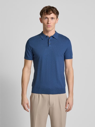 SELECTED HOMME Poloshirt mit elastischen Abschlüssen Hellblau Melange 4