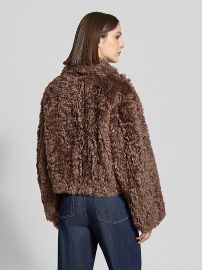 HUGO Regular Fit Teddy- / Webpelzjacke mit Umlegekragen Modell 'Amoa' Beige 5