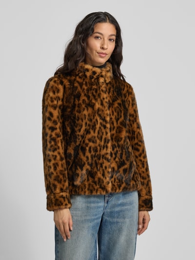 Guess Jacke aus Kunstfell mit Eingrifftaschen Modell 'LUNA' Mittelbraun 4