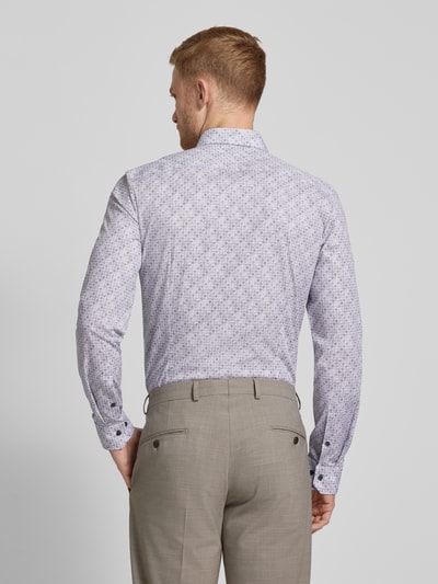 OLYMP No. Six Slim fit vrijetijdsoverhemd met fijn all-over motief Lichtbruin - 5