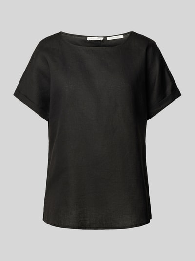 Christian Berg Woman Blouseshirt van linnen met ronde hals Zwart - 2
