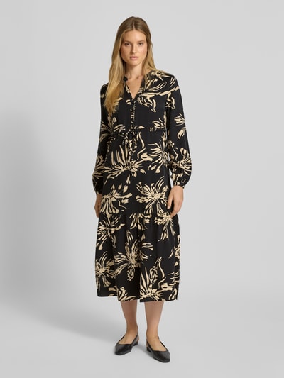 GUIDO MARIA KRETSCHMER WOMAN Relaxed fit maxi-jurk van viscosemix, model 'Ayana' Zwart - 4