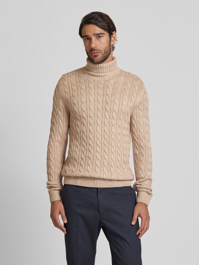 Jack & Jones Premium Strickpullover mit Zopfmuster Modell 'BLUCRASH' Offwhite 4