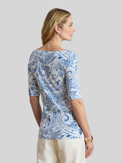 Lauren Ralph Lauren t-shirt o kroju slim fit z mieszanki bawełny Jasnoniebieski melanż 5