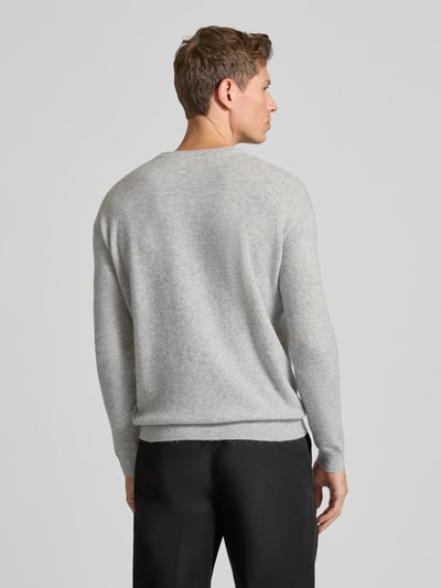 American Vintage Slim fit gebreide pullover van kasjmiermix, model 'RAXOW' Lichtgrijs - 5