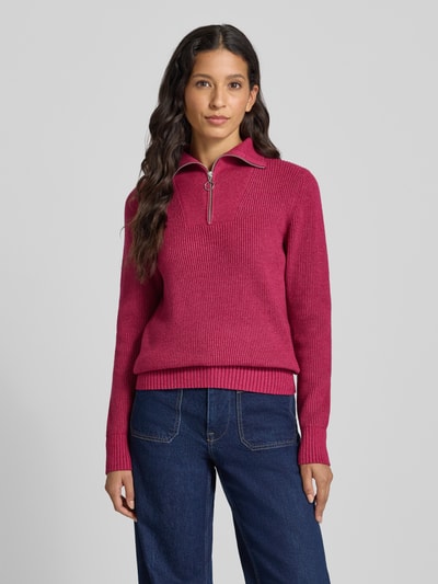 Christian Berg Woman Sweter z dzianiny z kołnierzem Fuksjowy melanż 4