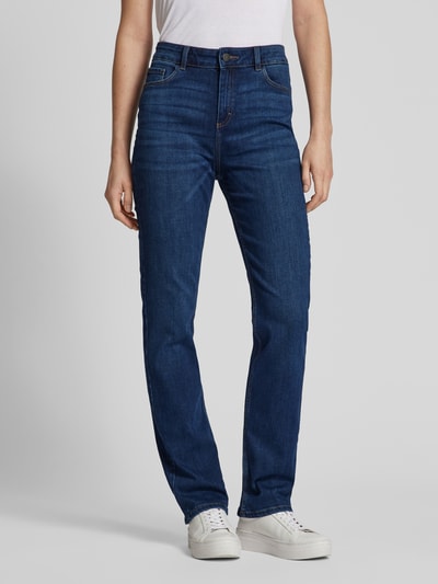 Christian Berg Woman Straight Fit Jeans mit Gürtelschlaufen und Viskose-Anteil Dunkelblau 4