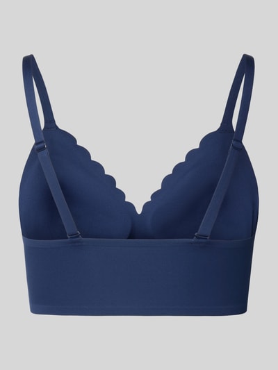 Produktfoto, Cropped Top mit verstellbaren Trägern von SKINY in Dunkelblau, elastischer Material-Mix, Spaghettiträger, Slim Fit, Cropped Fit